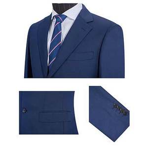 Costume sur mesure MTM de haute qualité, 50% <span class=keywords><strong>laine</strong></span>, formel, business, grande taille, 2 pièces, pantalon et veste, coupe ajustée, pour hommes - Product Image 4