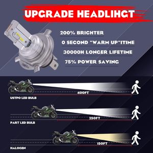 Phare de moto H4 à LED AC DC 8-80V, feux croisés et feux de route, blanc 6000K pour moto, voiture, quad ou <span class=keywords><strong>scooter</strong></span>, extensible - Product Image 3