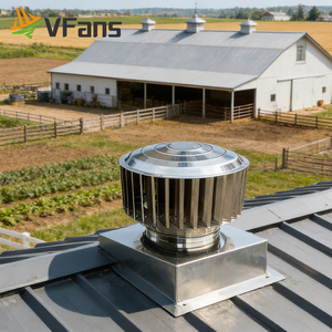 Ventilateur de toit automatique VFans 300-1000mm SS201 à économie d'énergie pour l'utilisation en usine, turbine de ventilation pour élevage de vaches et ferme avicole - Product Image 1