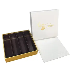 Customized gold logo printing chocolate box gift packing with insert card,luxury chocolate candy wedding packaging box