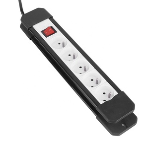 Enchufe estándar francés de 2 m, extensión de enchufe europeo de 5 entradas, <span class=keywords><strong>regleta</strong></span> con protección contra sobretensiones - Product Image 2