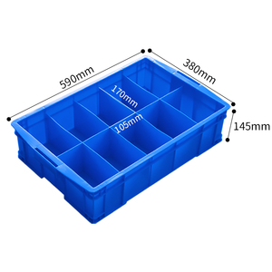 350 <span class=keywords><strong>8</strong></span> डिब्बे पुनरावर्तनीय पीपी कंटेनर स्टेकबल डिवाइडर बॉक्स के साथ क्रेट्स - Product Image 3