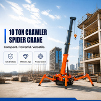 Grue araignée de haute qualité, 10 tonnes, bras télescopique rotatif à 360 degrés, équipée d'une télécommande sans fil