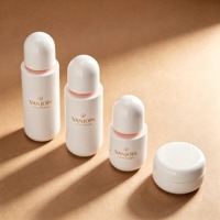 Flacon pulvérisateur/pompe en verre blanc rond de 30 ml, 50 ml, 120 ml, 150 ml avec bouchon à vis et pot de 30 g, 50 g pour crème de soin de luxe