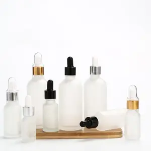 Hot Vender 5 20 30 50 100ml de Óleo Essencial De Vidro Fosco Conta-gotas Garrafa Embalagens de Cosméticos