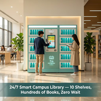 Armario Inteligente de Alta Capacidad HAUMR Library Holds Locker RemoteLocker LibCabinet, Librería Micro Inteligente Combinada con Múltiples Estantes para Escuelas