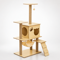 Arbre à chat en MDF avec hamac confortable pour chats d'intérieur