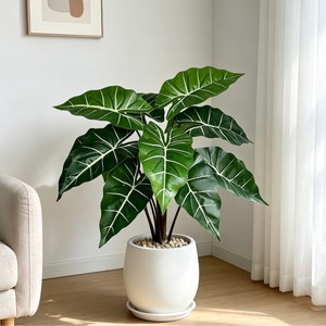 Plante artificielle de feuilles de taro pour décoration intérieure, style bouquet, pour salon, bureau, balcon, entrée - Product Image 4