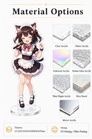 Kleinserien-UV-Druck Anime Acryl-Aufsteller mit Goldfolie, Einzelschlitz-Acrylfigur für Online-Verkäufer