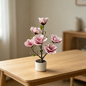 Artificial Magnolia <b>Tree</b> Realistic Real Touch Leaves and Flowers Perfect for Home Decor, Living Room, Wedding & Hotel Decor - Product Image 5