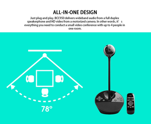 Webcam Logitech en gros BCC950, caméra de conférence USB 1080p avec microphone, sans pilote, pour ordinateur portable, fournisseur professionnel - Product Image 2