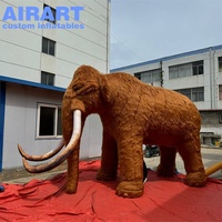 Éléphant mammouth gonflable en peluche de 3.5m de haut, ballon d'éléphant mignon gonflable pour la publicité