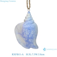 RXFB-series Bleu Delft Mer Animaux Conque Étoile Poisson Homard Hippocampe Crabe Tortue Céramique Corail Poisson Ornement pour Décoration de La Maison