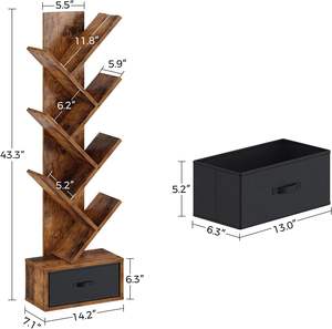 Design moderno modello di albero in legno libreria organizzatore creativo per la casa camera da letto scuola Hotel o appartamento - Product Image 3