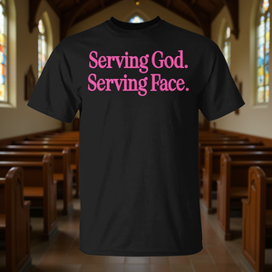 T-shirt promozionale con citazioni cristiane: Servire Dio, servire il Viso di Gesù - Product Image 3