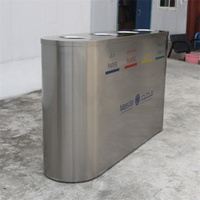 Poubelle géante d'extérieur en acier inoxydable pour le tri des déchets poubelle pour aéroport poubelle métallique moderne poubelle de recyclage commerciale