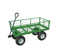 Chariot à main pliable à quatre roues avec revêtement en poudre et verrouillage pour le transport de marchandises et le rangement d'outils