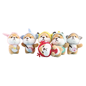 Venta al por mayor de peluche pequeño Corgi llavero Animal relleno bolsa colgante niños fiesta regalo felpa pequeño Corgi llavero - Product Image 1
