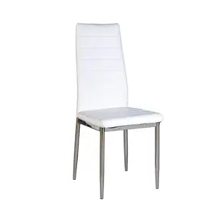 Белый кухонный стул из искусственной кожи, хромированные ножки с высокой спинкой, стулья для столовой, мебель для дома, синтетическая кожа, современный, 2 шт./упаковка, 40 шт.