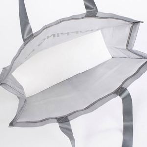 Sac de courses en nylon maillé transparent et respirant, imprimé lettres, portable, pour la plage et le supermarché, vente en gros - Product Image 3