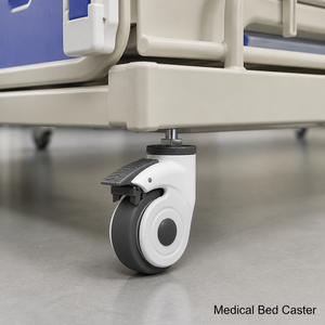 VIMA 4 inç 100mm Gri TPR Tekerlekli Braketli El Arabası Mobilya Tekerleği Döner Dişli Toplam Frenli Medikal Tekerlek Yatak Tekerleği - Product Image 3