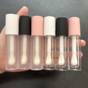 ISMAN Nouveaux tubes ronds de 5 ml pour gloss à lèvres, emballages transparents vides pour gloss, applicateur à grande brosse noir, blanc, rose, logo personnalisé - Product Image 1