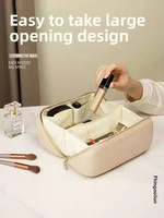 Trousse de Toilette Imperméable en EVA avec Fermeture Éclair et Motif Lettres, Boîte de Rangement pour Maquillage et Essentiels de Voyage