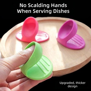 Protège-doigts en silicone épaissi, résistant à la chaleur, anti-brûlure, mini-gant de cuisine antidérapant pour bols, assiettes et poêles - Product Image 3