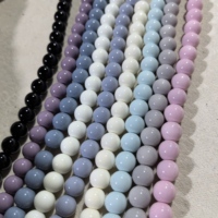 Cuentas de Vidrio Grises de 10 mm sin Rastro con Orificio Perforado, Cuentas de Vidrio Coloridas para la Fabricación de Joyas y Pulseras