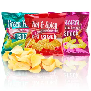 Digital custom printing logo potato chips aluminum foil plastic heat seal food snack banana popcorn corn tortilla packaging bag