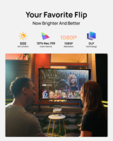 Projecteur portable intelligent XGIMI Elfin Flip Plus FHD 1080P avec WiFi et mise au point automatique pour la maison et la chambre