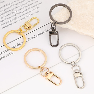 Zinc Alloy U-Shaped Snap Hook + 30mm Key Ring – Rotating Anti-Tangle Keychain Accessory for DIY Crafts & <b>Bag</b> <b>Charms</b> - Product Image 4