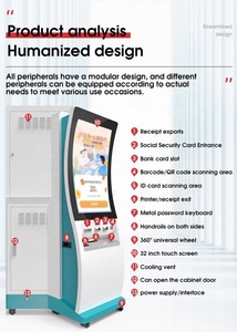 Cold Rolled Steel Special Process Painting 32'' Curved Touch Screen Card Insertion Payment Rfid Reader Writer Self Kiosk - Product Image 5