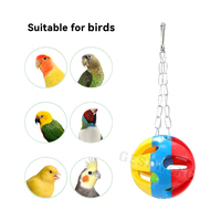 Ensemble de jouets de cloche de perroquet en plastique écologique éducatif à mâcher et à former des fournitures pour oiseaux 7.5*21cm 8.5*21cm