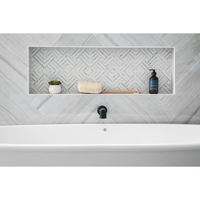 Carrelage mural en mosaïque polie de style parquet en marbre naturel pour intérieur de villa européenne moderne, pour cuisine et salle de bain, épaisseur 8 mm, 5 pièces
