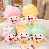 Peluche amusante et originale avec de grands yeux, design bébé fou, rembourrage en coton pour cadeau d'anniversaire d'un ami