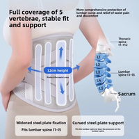 Ceinture de soutien lombaire en néoprène 32 cm, best-seller en stock, avec double plaque de soutien en acier à pression pour la musculation et le fitness