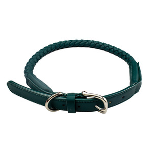 Ensemble collier et laisse en cuir microfibre tressé pour animaux de compagnie, nouveau collier réglable pour chien de taille moyenne à grande. - Product Image 3