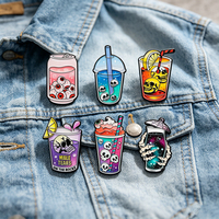 Badges en émail métallique, lot de pin's en émail gothiques sur le thème des boissons, ensemble de broches en métal à l'effigie d'un œil, badges de revers effrayants sur le thème des boissons pour les fans