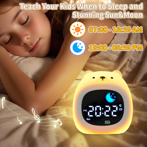 Zonsopganglamp Wekker Wake-up Light Slaapmiddel Soother 6 White Noise Sound Machines Elektronische bureauklok Kalenders voor kinderen - Product Image 2