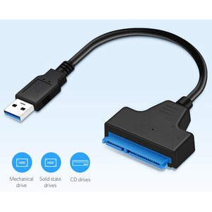 Adaptateur USB 3.0 vers SATA 7+15 broches pour disques durs, SSD et lecteurs de CD - Product Image 2