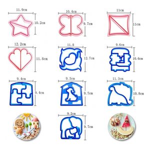 Cookie Máy Cắt DIY Vui Vẻ Nhựa Bánh Sandwich Cutter Cho Trẻ Em Trái Tim Con Chó Khủng Long Hình Dạng Bánh Mì Lớp Vỏ Máy Cắt Rau Khuôn Nhà Sản Xuất - Product Image 6