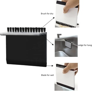 Lot de 3 : Nettoyeur de cuisine multifonctionnel avec <span class=keywords><strong>raclette</strong></span> et brosse pour comptoir, accessoires de cuisine - Product Image 3