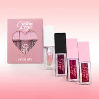 Kit de gloss à lèvres brillant végétalien avec huile aromatisée, marque privée, repulpant, hydratant, pailleté rose, huile à lèvres changeante de couleur