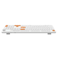 Clavier de bureau 104 touches pleine grandeur 2.4G BT sans fil filaire 3 modes commutateur à ciseaux clavier d'ordinateur Super mince avec écran LED