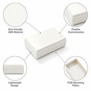 Boîtier en plastique ABS blanc pour appareils électroniques, instruments, circuits imprimés, avec couvercle, boîtier en plastique pour appareil électronique - Product Image 5