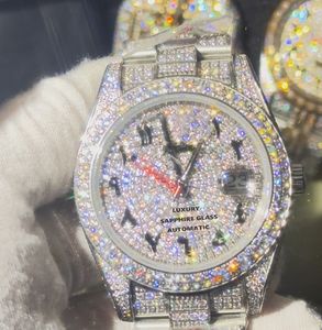 Liquidation Vente Hip Hop Iced Out <span class=keywords><strong>Montre</strong></span> <span class=keywords><strong>Luxe</strong></span> Top Moissanite Verre Saphir <span class=keywords><strong>Montre</strong></span> Mécanique pour Hommes - Product Image 5