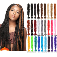 Grosir Pabrik Rambut Kepang Sintetis Jumbo Ombre 82 inci 165g Pre-Stretched Pre Stretched Expression Hair Pre Stretch Extensions