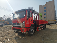 Camions de fret SHACMAN haute efficacité 4x2, 8 tonnes, grue à flèche à 5 sections, grue montée sur camion, moteur Changjiang