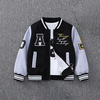 Garçon Streetwear automne printemps veste adolescent Baseball uniforme décontracté haut broderie lettre Patchwork fermeture éclair manteau enfants 2-13 ans